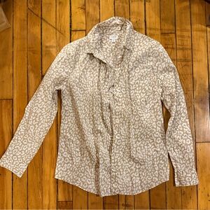 J Crew Factory tan leopard print button down - EUC!
